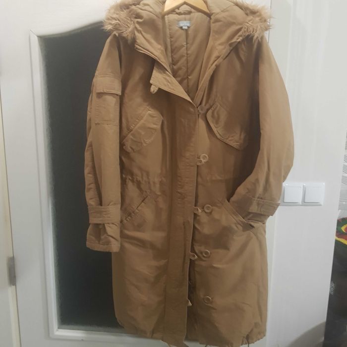 NAF NAF  original яке /3/4 пух яке/100%памук/L/Camel 
 цвят разпродава