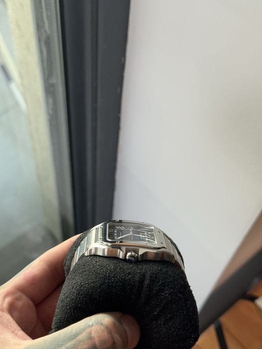 Cartier santos L Blue Dial - accept crypto