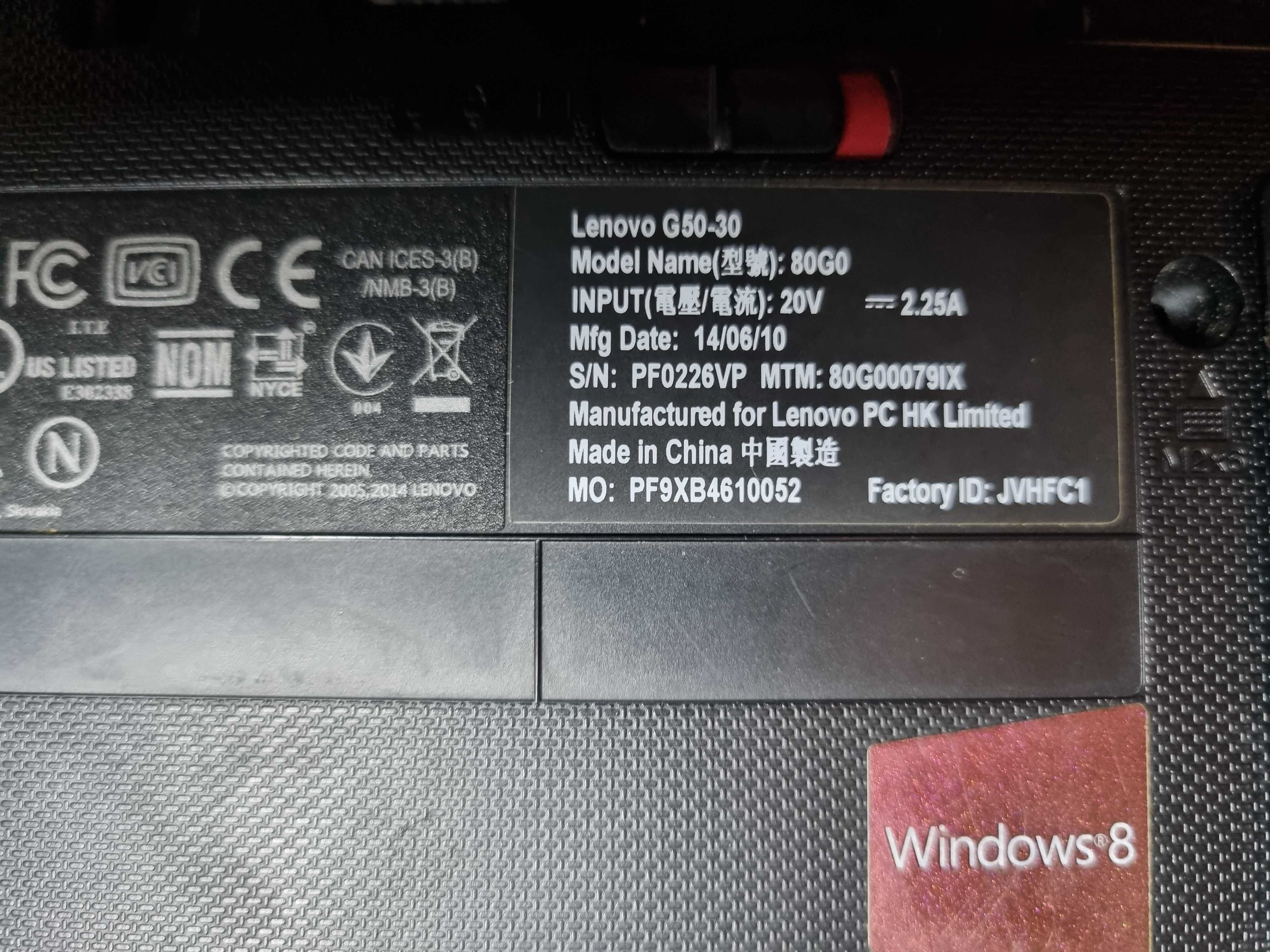 Dezmembrez Lenovo G50-30 model 80 G0