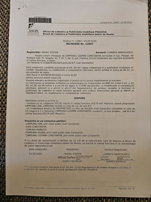 Vânzare teren  Cheia, Maneciu,Prahova