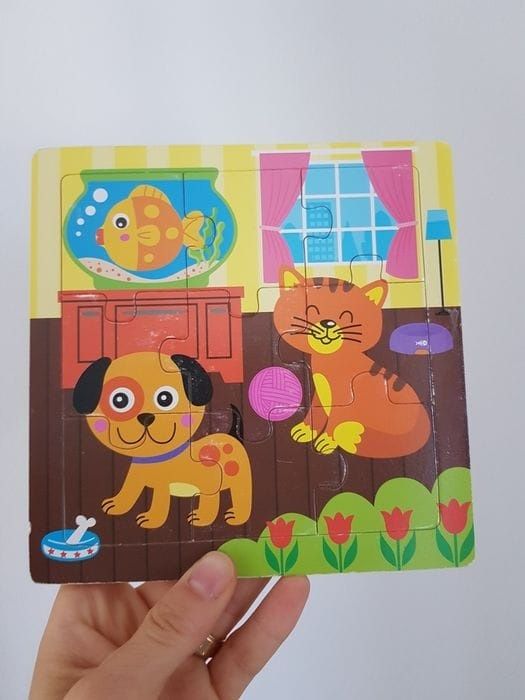 Set 7 puzzle lemn și carton