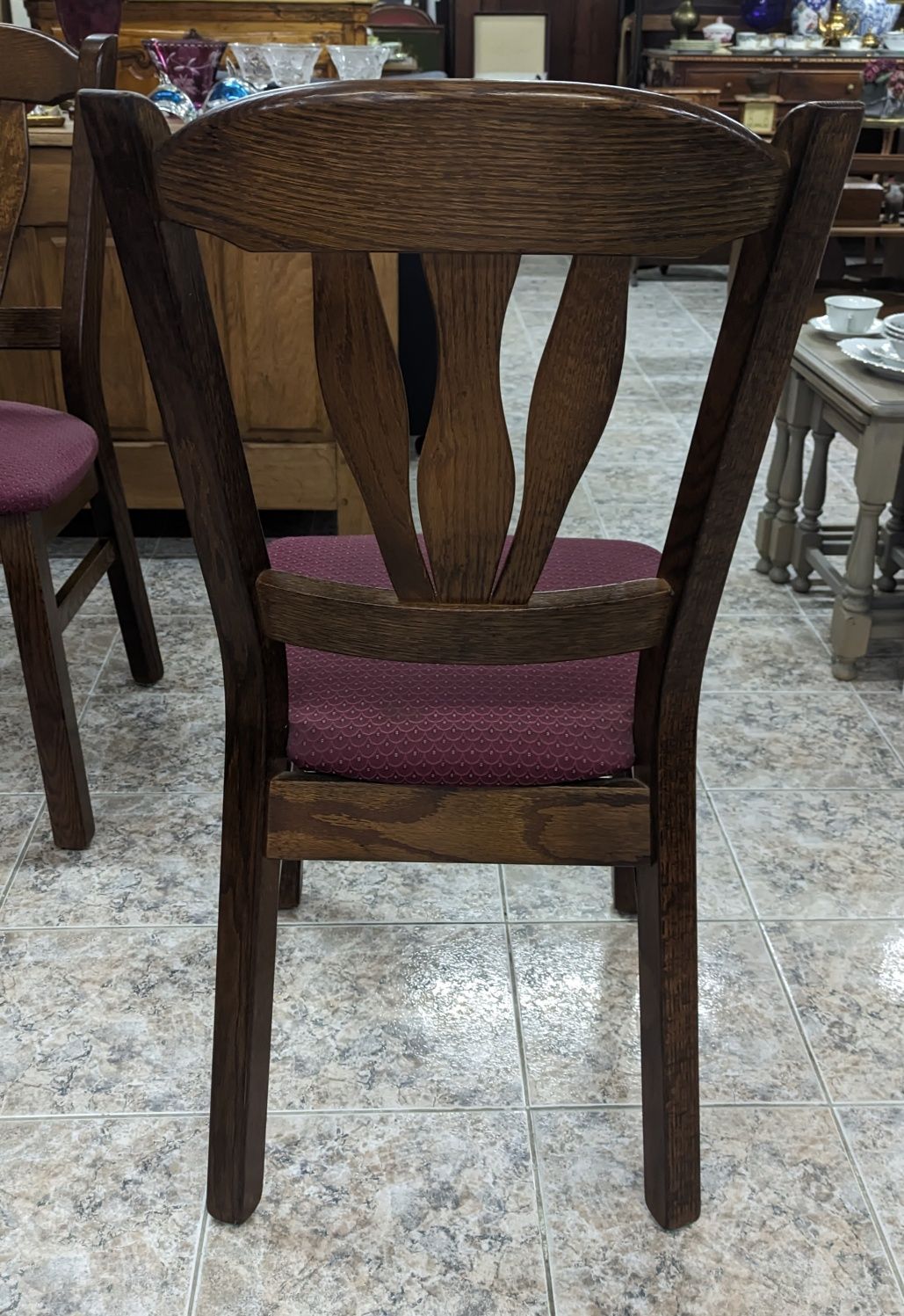 4 бр. дъбови стола с дамаска