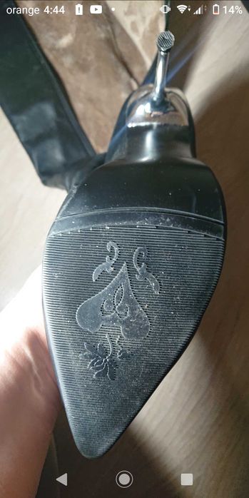 Cizme Overknee ShoeBidooShoes, toc metalic