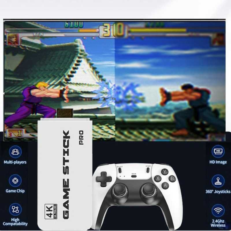 Безжична конзола М15, 30 000+ игри, Два безжични джойстика, 4K HD
