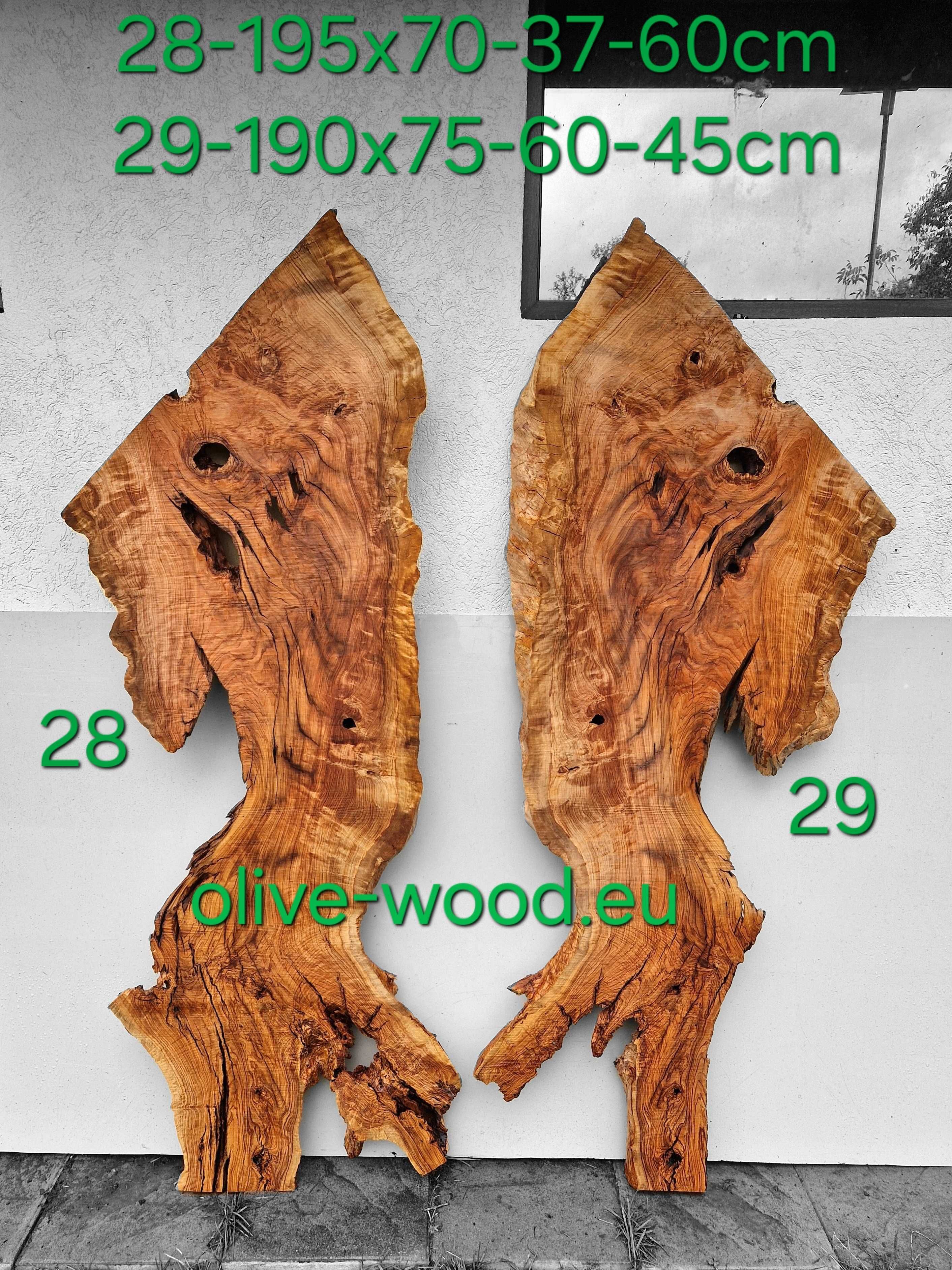 Дървен материал от маслина (янове) и шайби. Olive Wood Live Edge Slabs