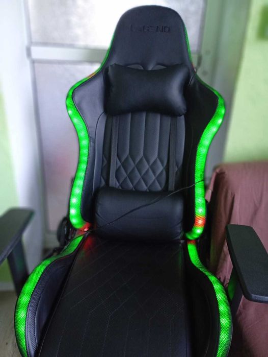 Геймърски Стол Кожен, Светещ "Legend"