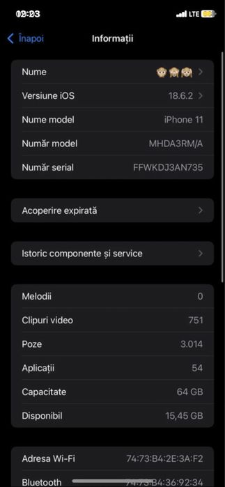 Vand iphone 11 baterie 75 cutie originala + incarcator