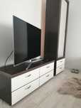 Mobila dormitor, comoda tv, dulap, pat, noptiere