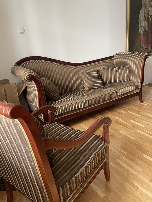 Canapea baroc lemn masiv cu 2 fotolii