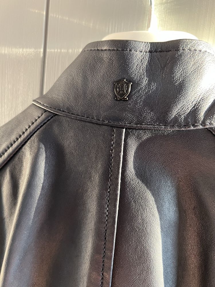 Massimo Dutti geaca piele barbati / jacheta de piele bleumarin
