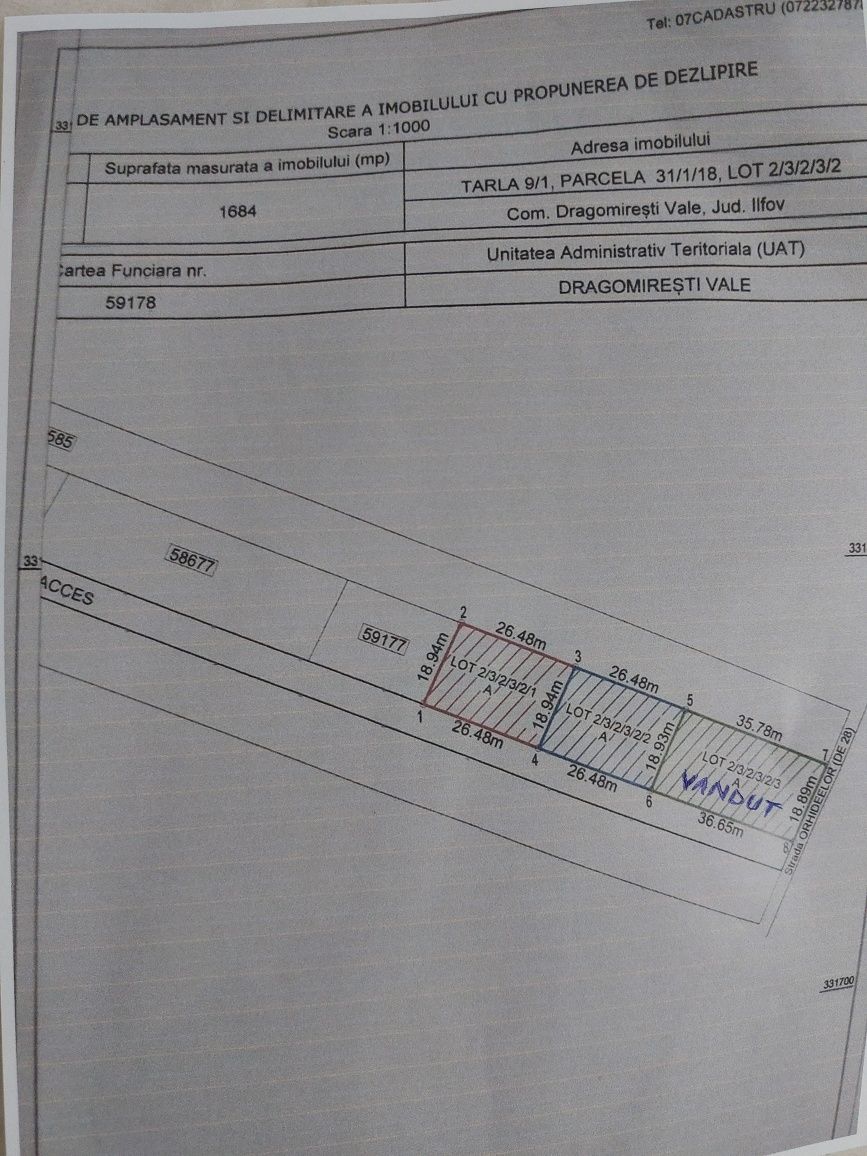Teren Dragomiresti Vale 2 loturi