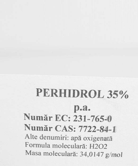 Apă oxigenată 35% concentrație!