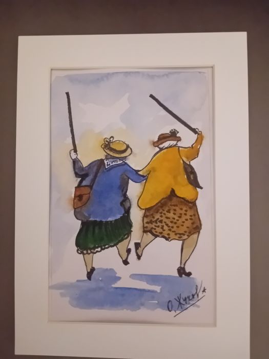 Серия карикатур , масло, акварель