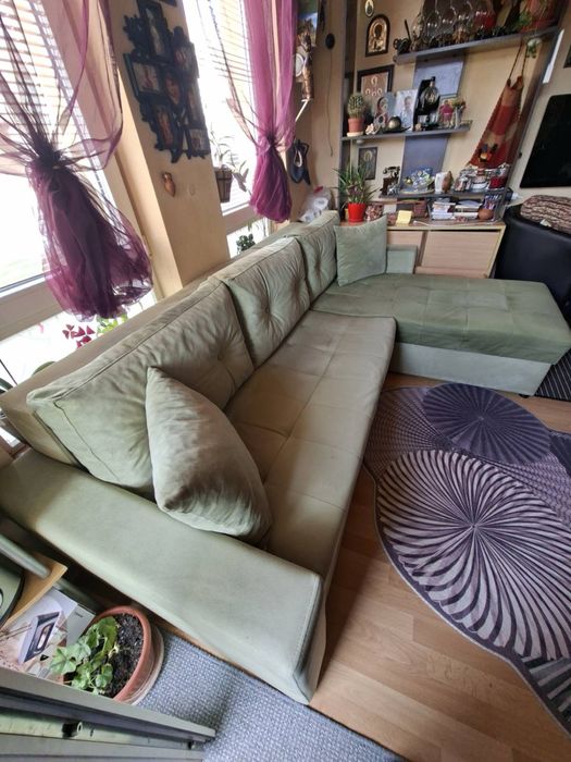 Ъглов Диван. Зелен