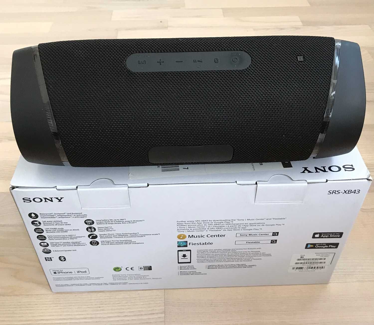 Преносима Bluetooth тонколона Sony SRS-XB43B, Extra Bass