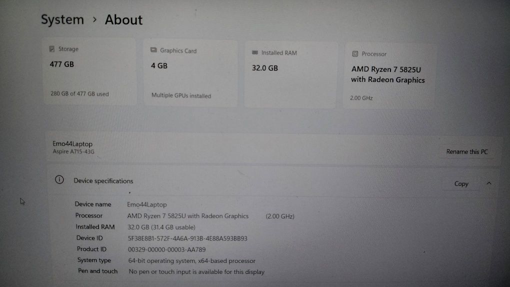 Acer Aspire 7 (A715-43G)