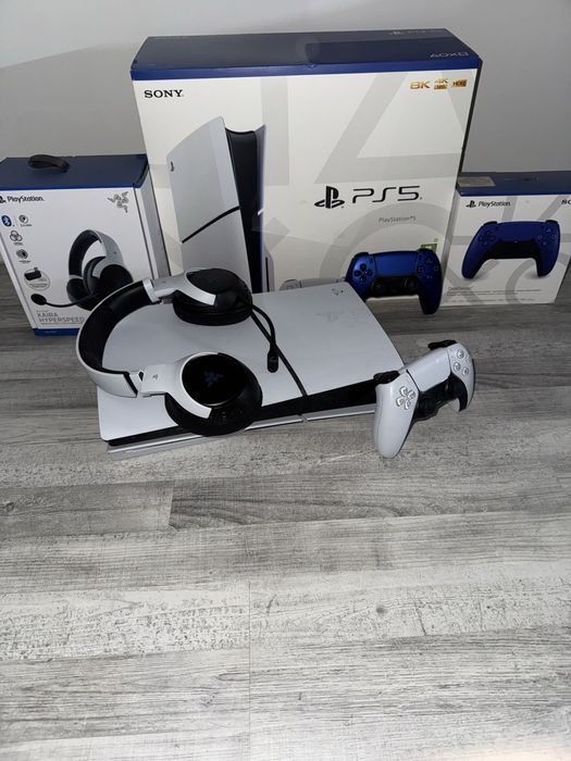 Ps5 slim,casti wireless,2 manete