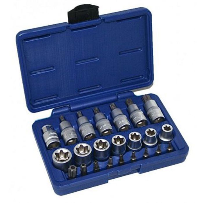 Trusa chei tubulare biti profil e torx 1/2 23 piese