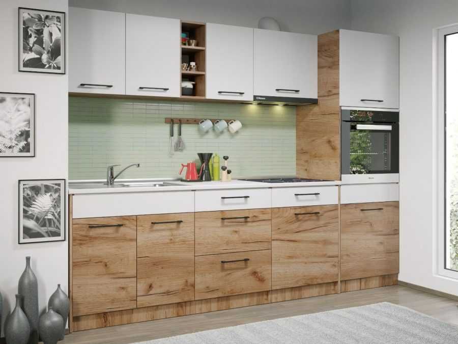 Set Mobila Bucatarie Gastro 260 Alb/Stejar – C24