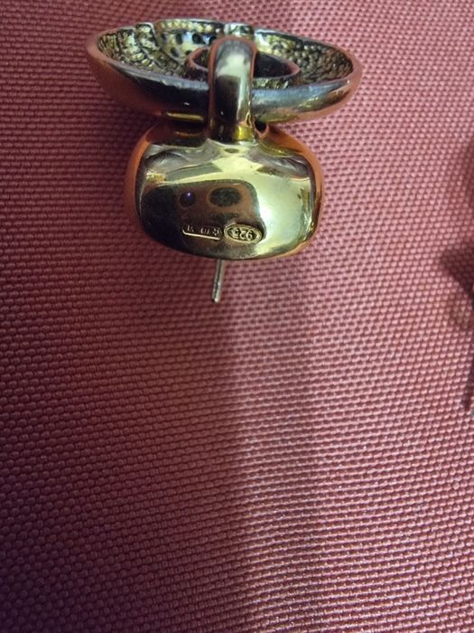 Cercei Argint suflati cu Aur 24 k