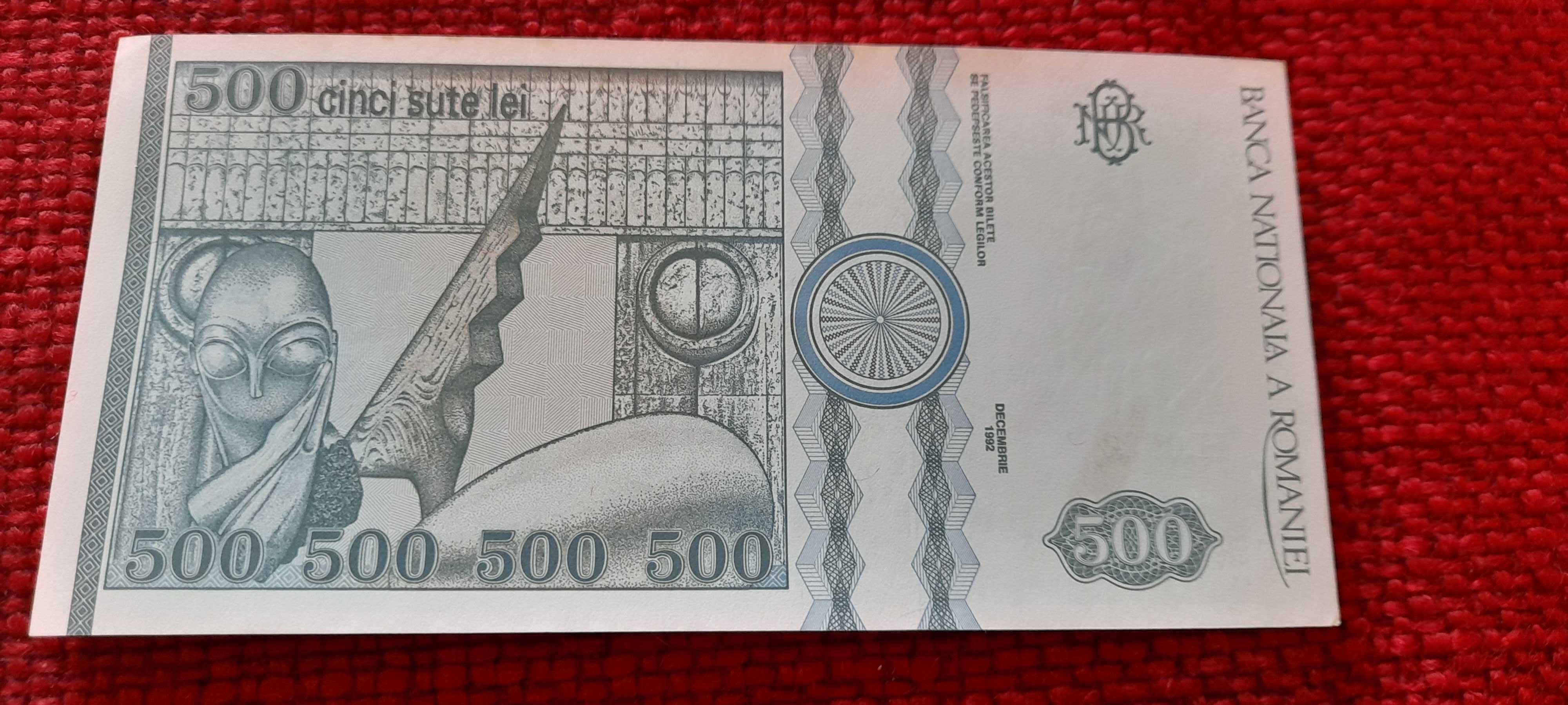 2 Bancnote 500 lei Constantin Brancusi