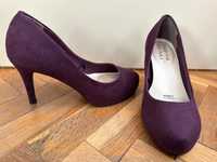 Лилави дамски обувки с ток