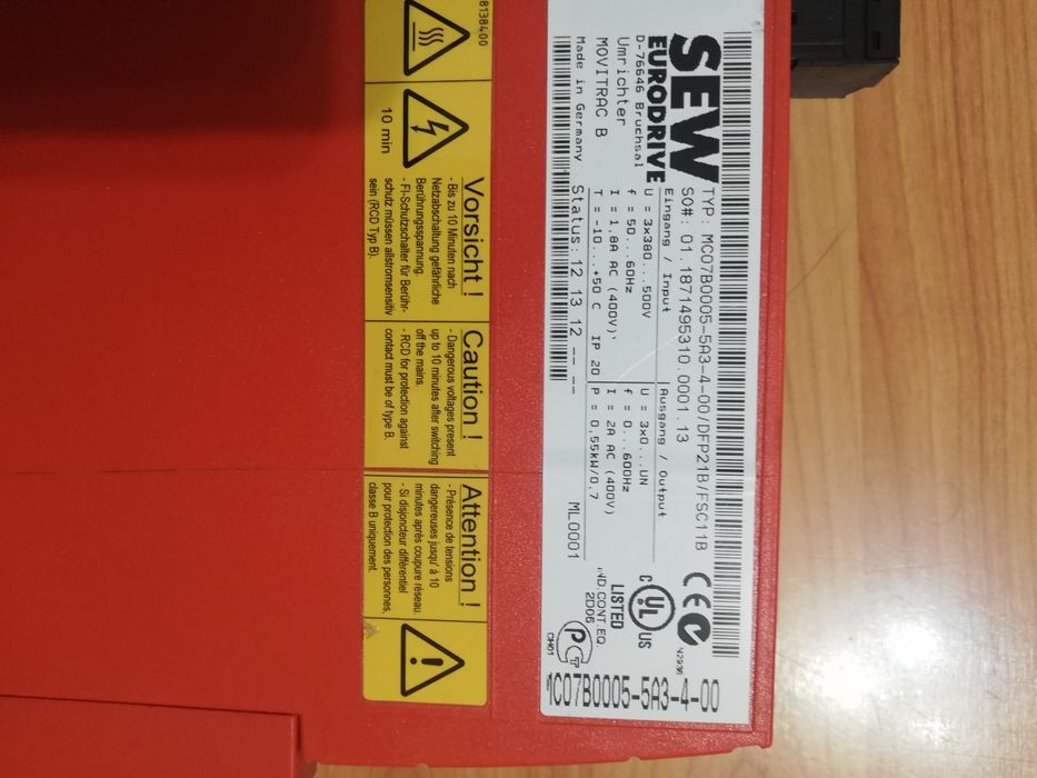 Convertizor frecvență 0,55kw SEW