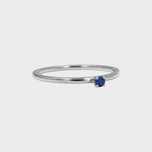 Inel din aur alb 14k cu safir 0,06 ct. cod 8754