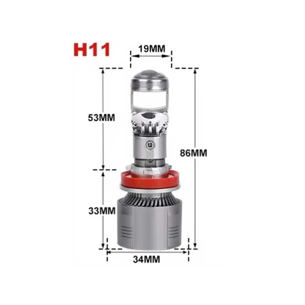 LED крушка с лупа  H11 Canbus, 12-24V, 220W, 30000LM, 5700К