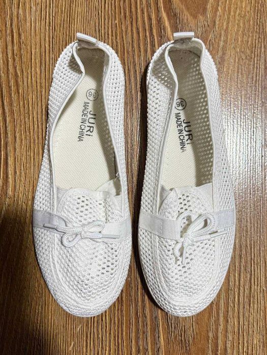 Балетки тканевые белые 36