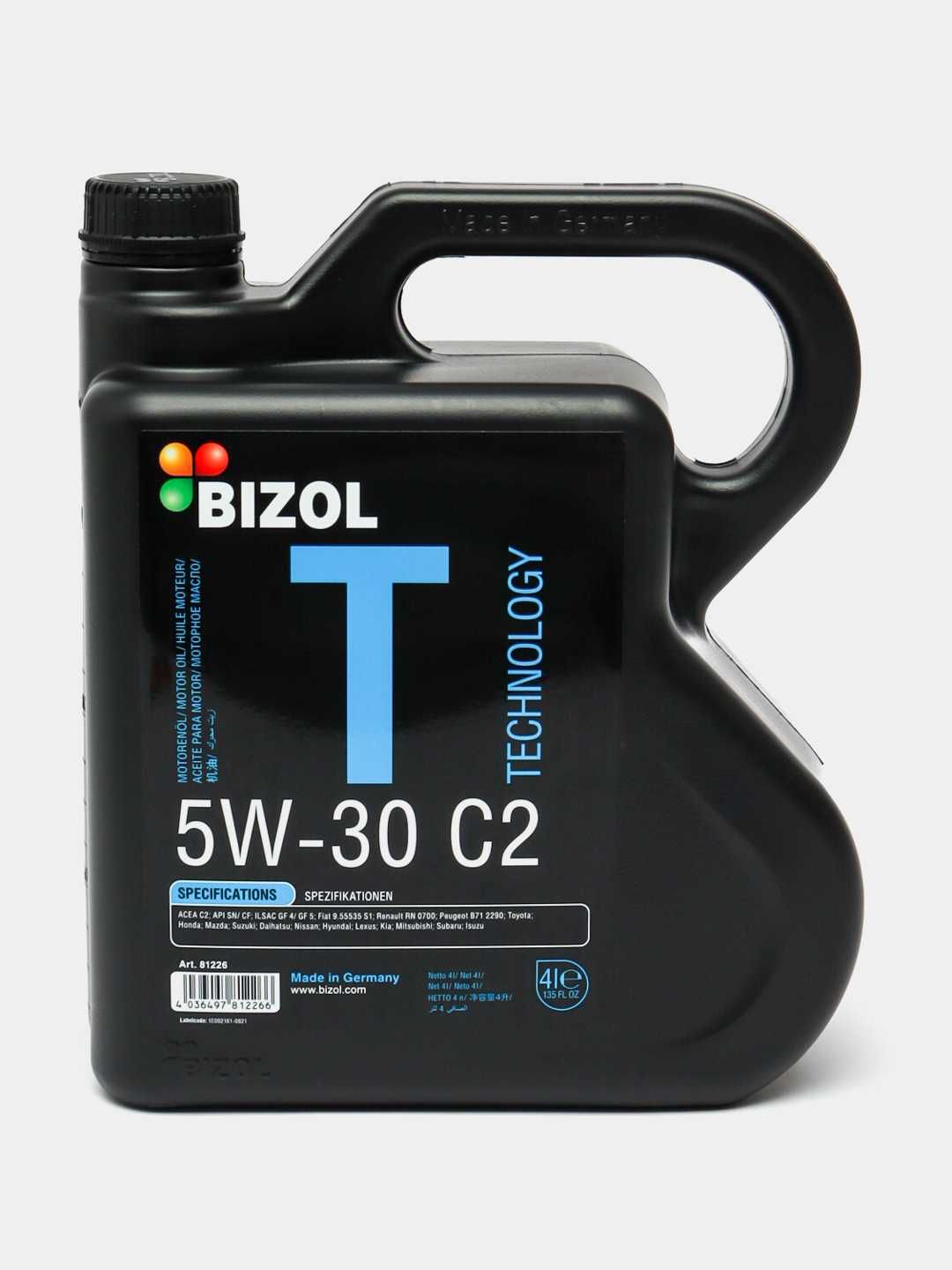 Моторное масло синтетическое Bizol Technology 5W-30 C2 4L