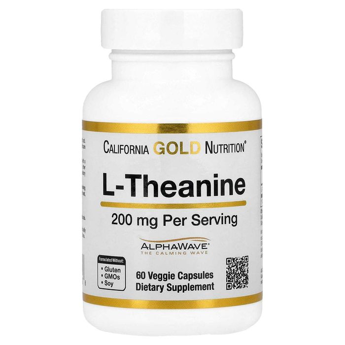 California Gold Nutrition, L-теанин, 200 мг, 60 капсул