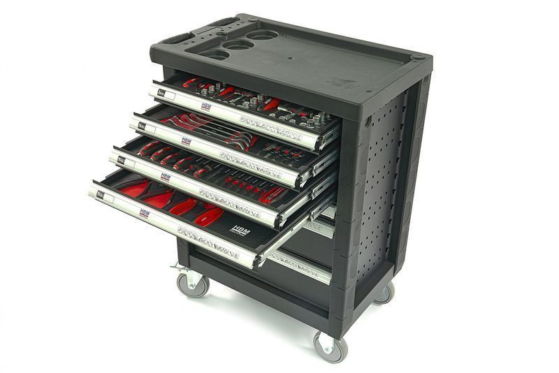 Професионален шкаф с инструменти нвм, 7 чекмеджета, 154 бр., 4 модула