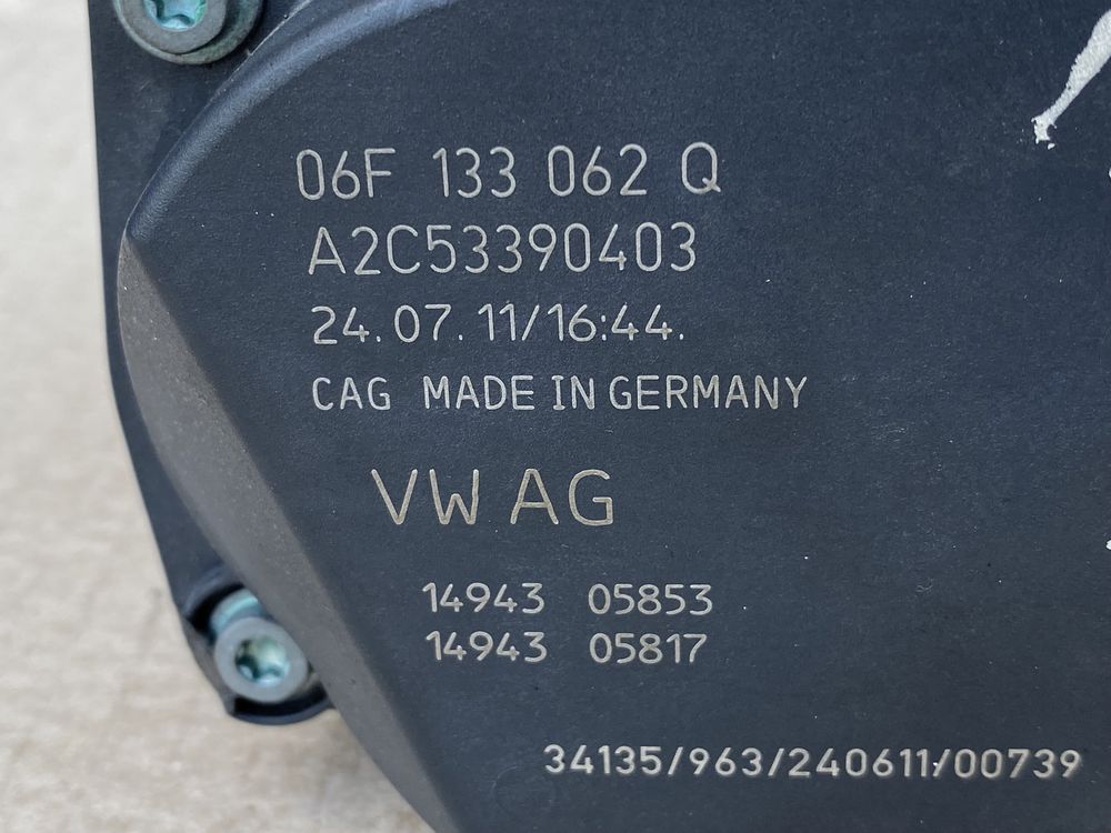 Clapeta acceleratie Audi A4 A5 Q5 : 1.8 2.0 TFSI - 06F133062G / Q