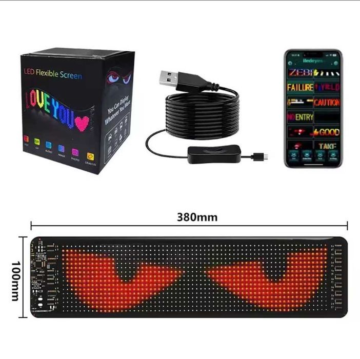 Bandă LED "Devil Eyes" pentru Camion – 38x10 / 90x20 cm