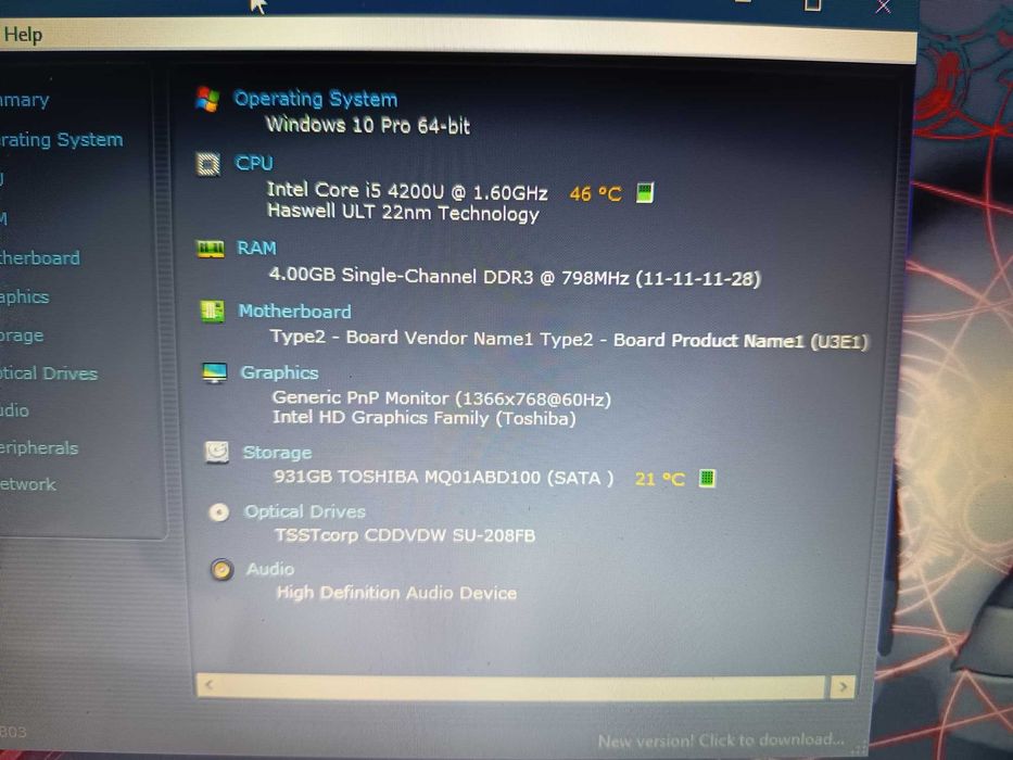 Placa baza laptop Toshiba L50-B, Core i5 4200u + carcasa completa