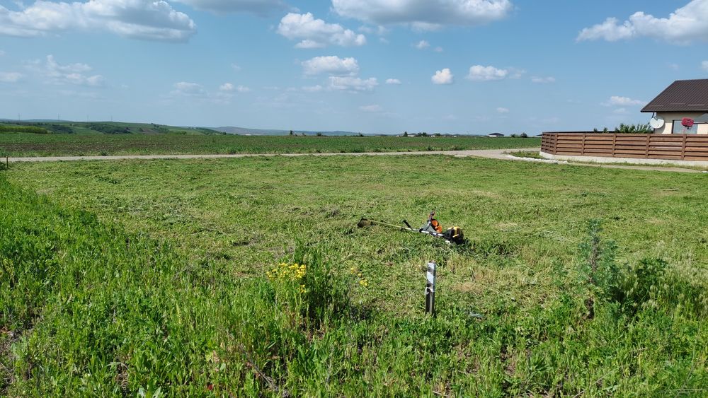 Tund iarbă cu motocoasa