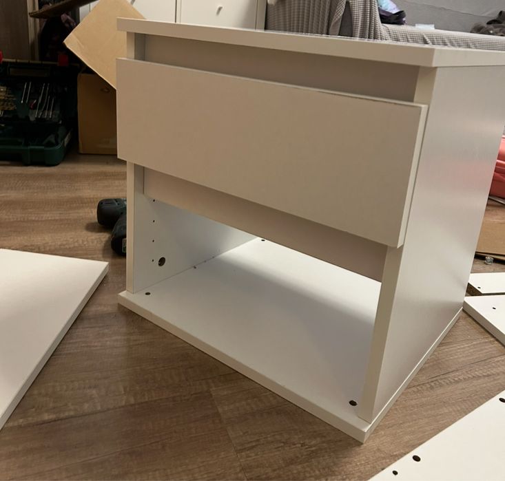 Noptiere noi, 2 buc., alb, 40x35x50 cm