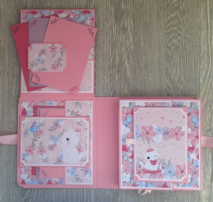 Албум за снимки "Котенце" в розово, ръчна изработка /63.17