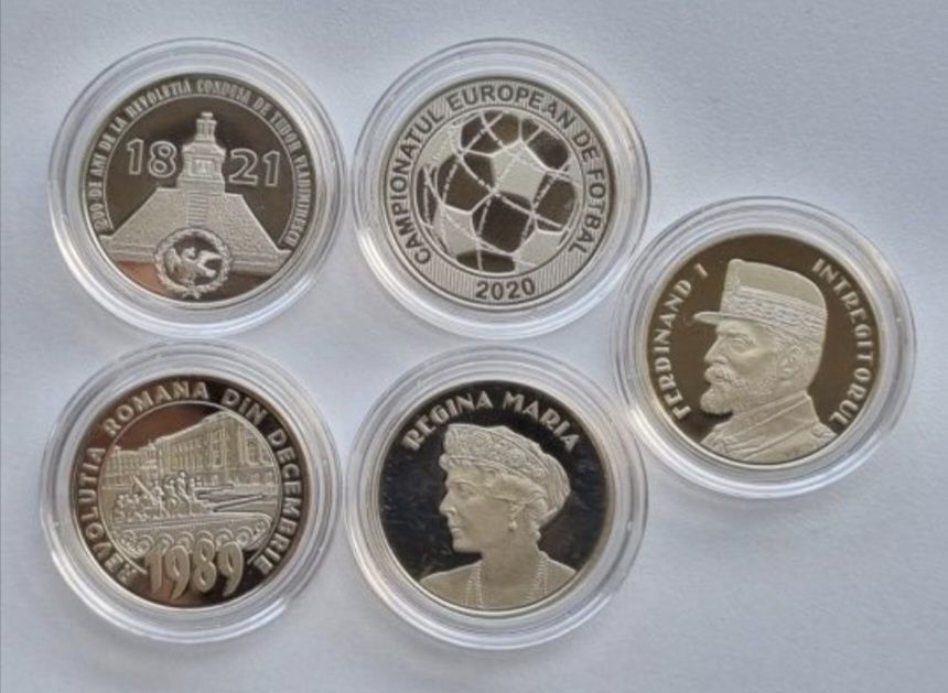 Lot 5 monede 50 bani proof colectionare