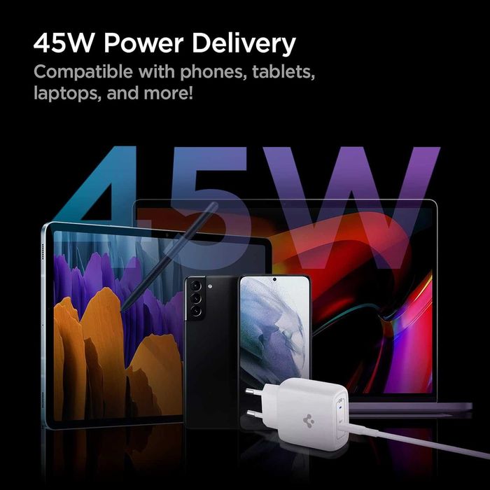 Incarcator SAMSUNG Spigen ArcStation Pro GaN, 45W, Cablu USB-C inclus