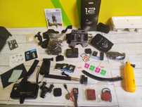 GoPro12 hero black+3 батерии+1 външна батерия+кит от аксесоари 50в1