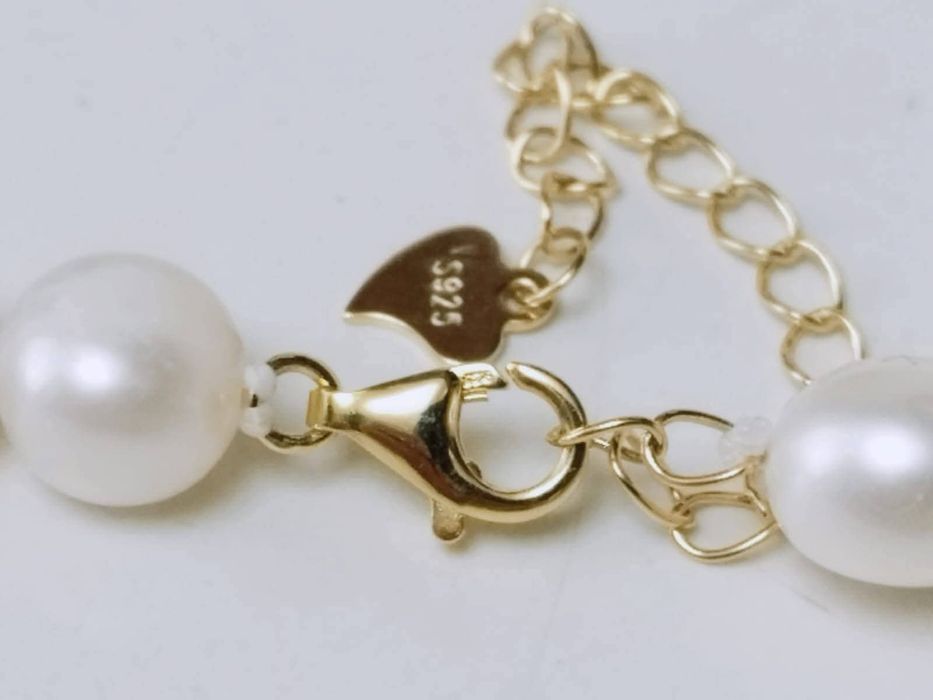 Perle naturale de cultura cu inchizatoare argint 925, placat cu aur