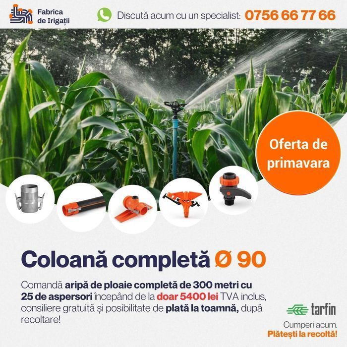 Coloana completa irigatii φ90 PN6 (aripa de ploaie)