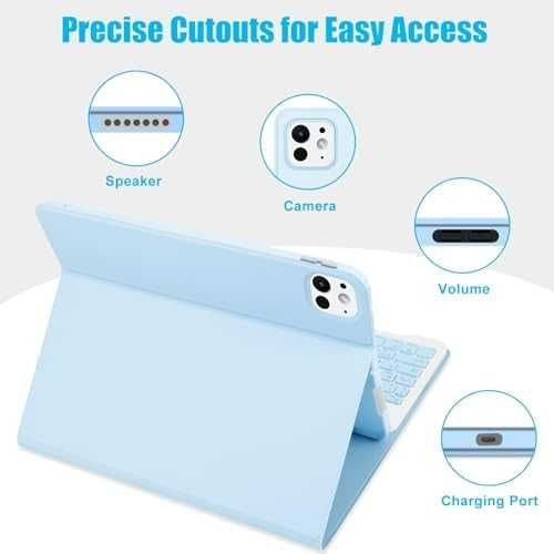 Нов Модерен калъф за таблет iPad Pro 11" 2024 с отделяща се клавиатура