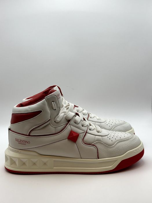 Valentino High-Top White/Red Sneakers