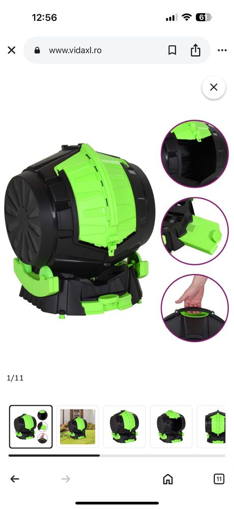 Compostor rotativ, 49,5x44,5x57 cm, 50 L