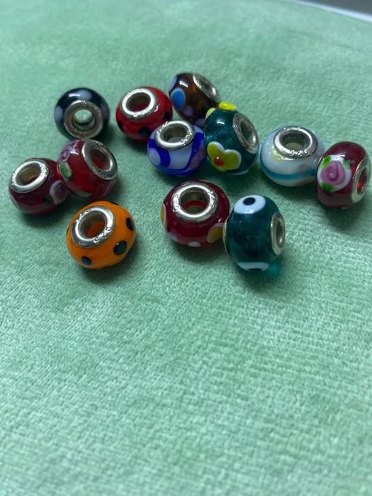 Mărgele Murano cu interior de argint