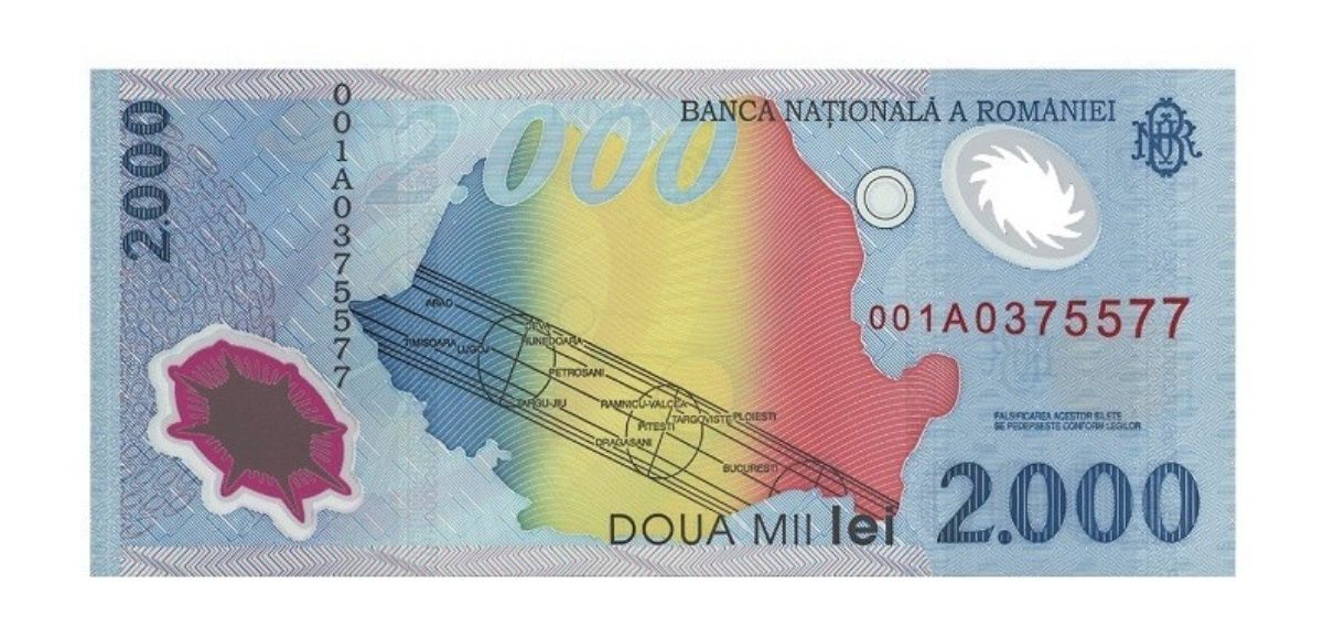 Bancnotă de colecție 2000 lei eclipsa 11 August 1999