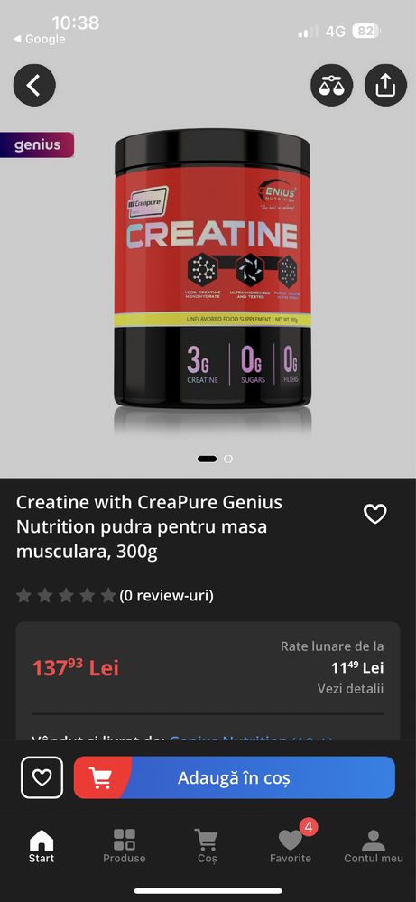 Creatine with CreaPure Genius Nutrition